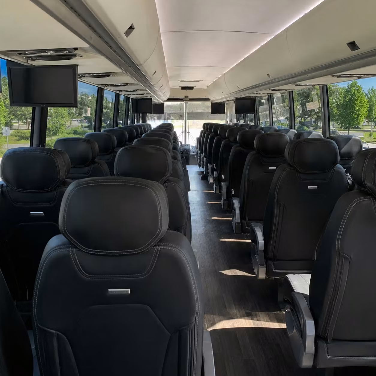 56 passenger charter bus interior