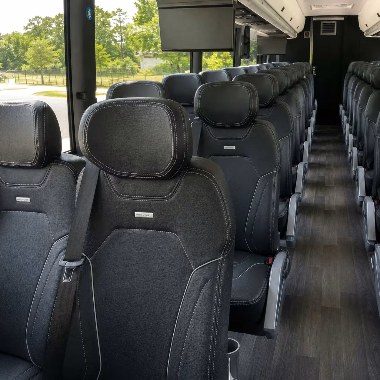 broken arrow charter bus rental interior